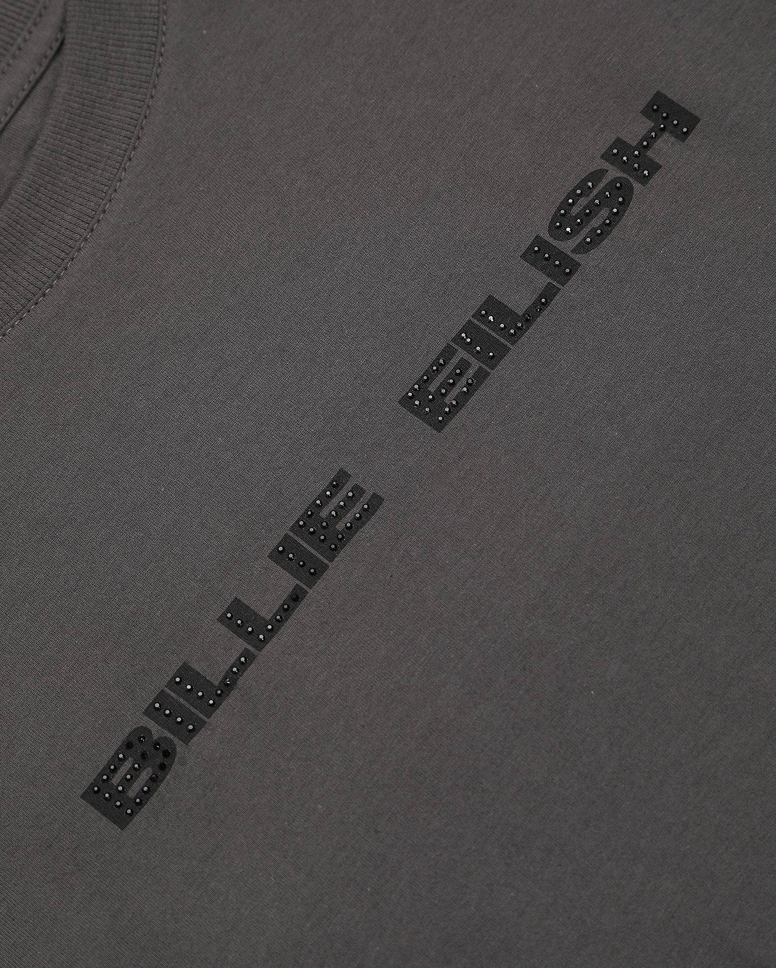Camiseta juvenil alongada hit me hard and soft cinza | Billie Eilish