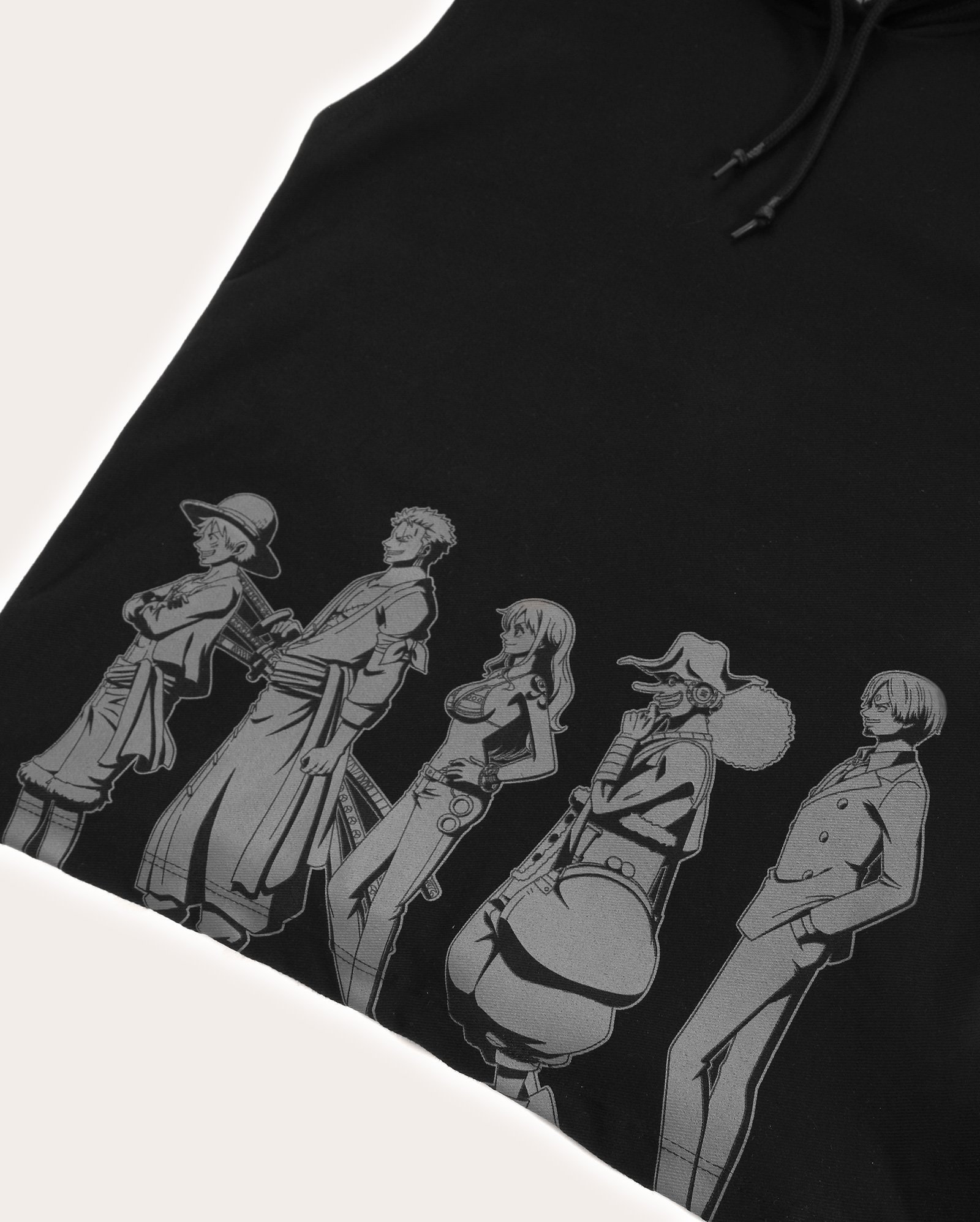 Regata juvenil regular com capuz preta | One Piece