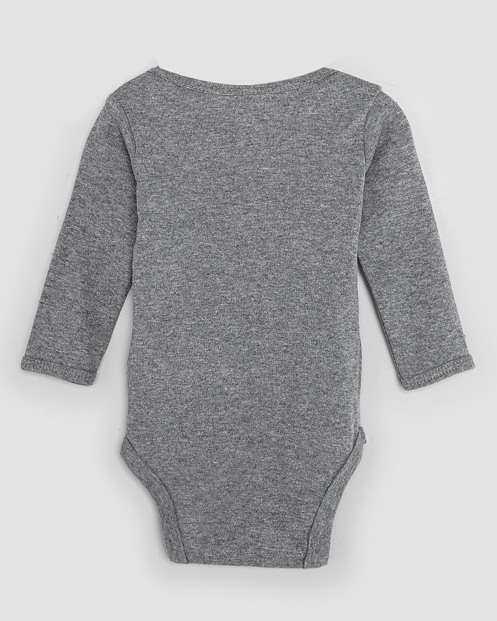 Body bebê manga longa amor e família cinza | Baby Way