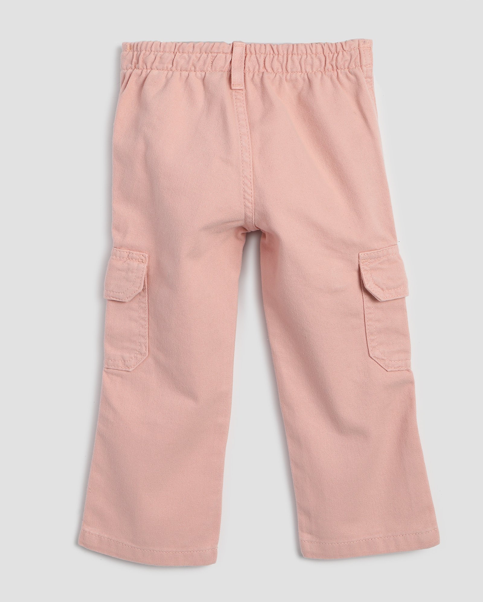 Calça sarja infantil reta com bolsos cargo 1-4A rosa | Pool Kids