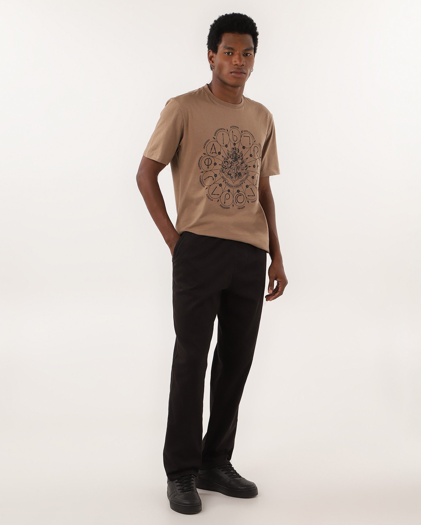 Camiseta masculina regular Harry Potter marrom | Warner Bros. — foto 3