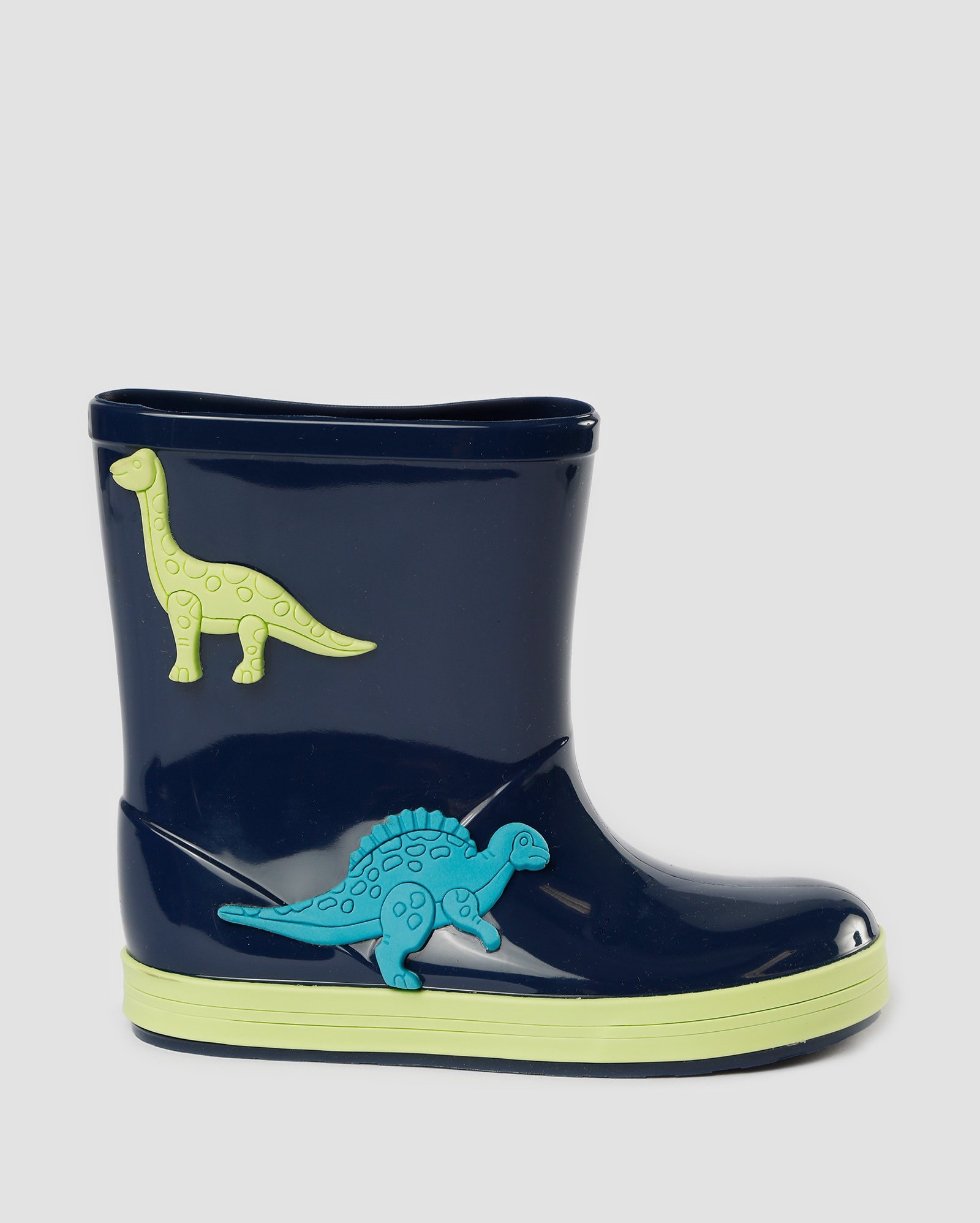Bota galocha infantil aplicação de dinossauros azul | Riachuelo