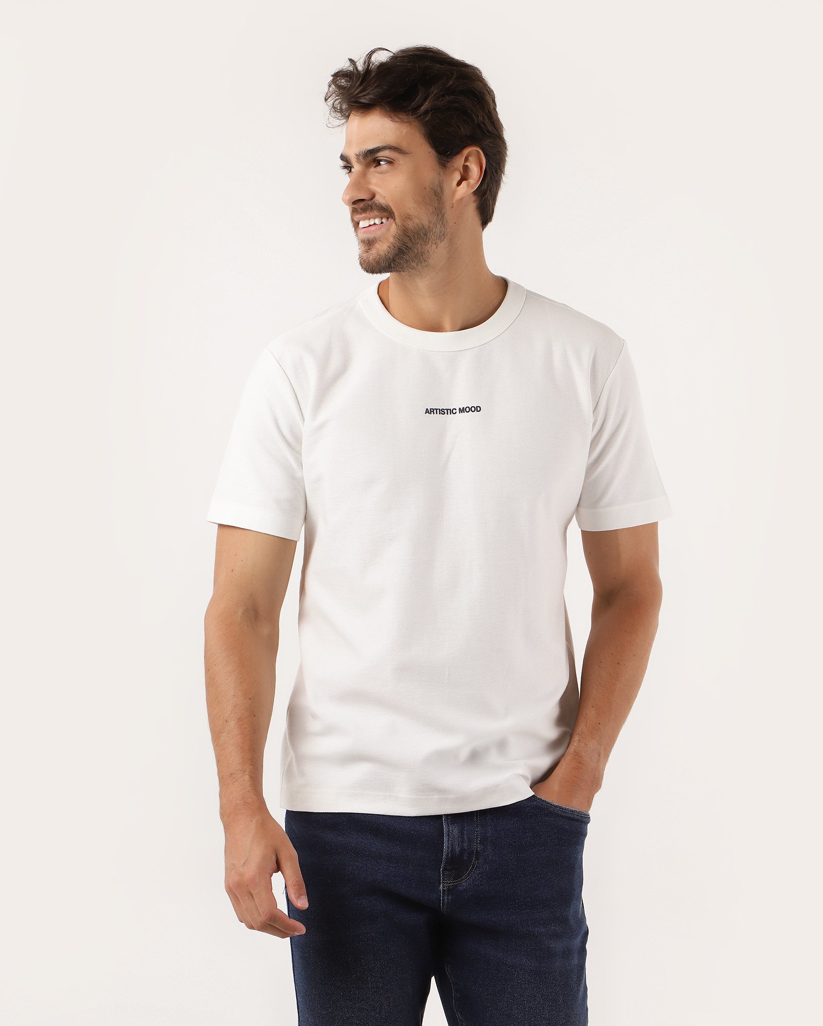 Camiseta masculina artistic mood branca