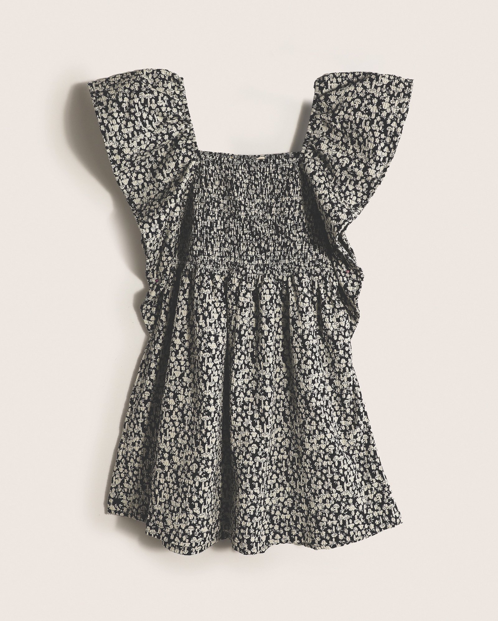 Vestido infantil cogumelos com babados 4-12A azul | Missinclof + Riachuelo
