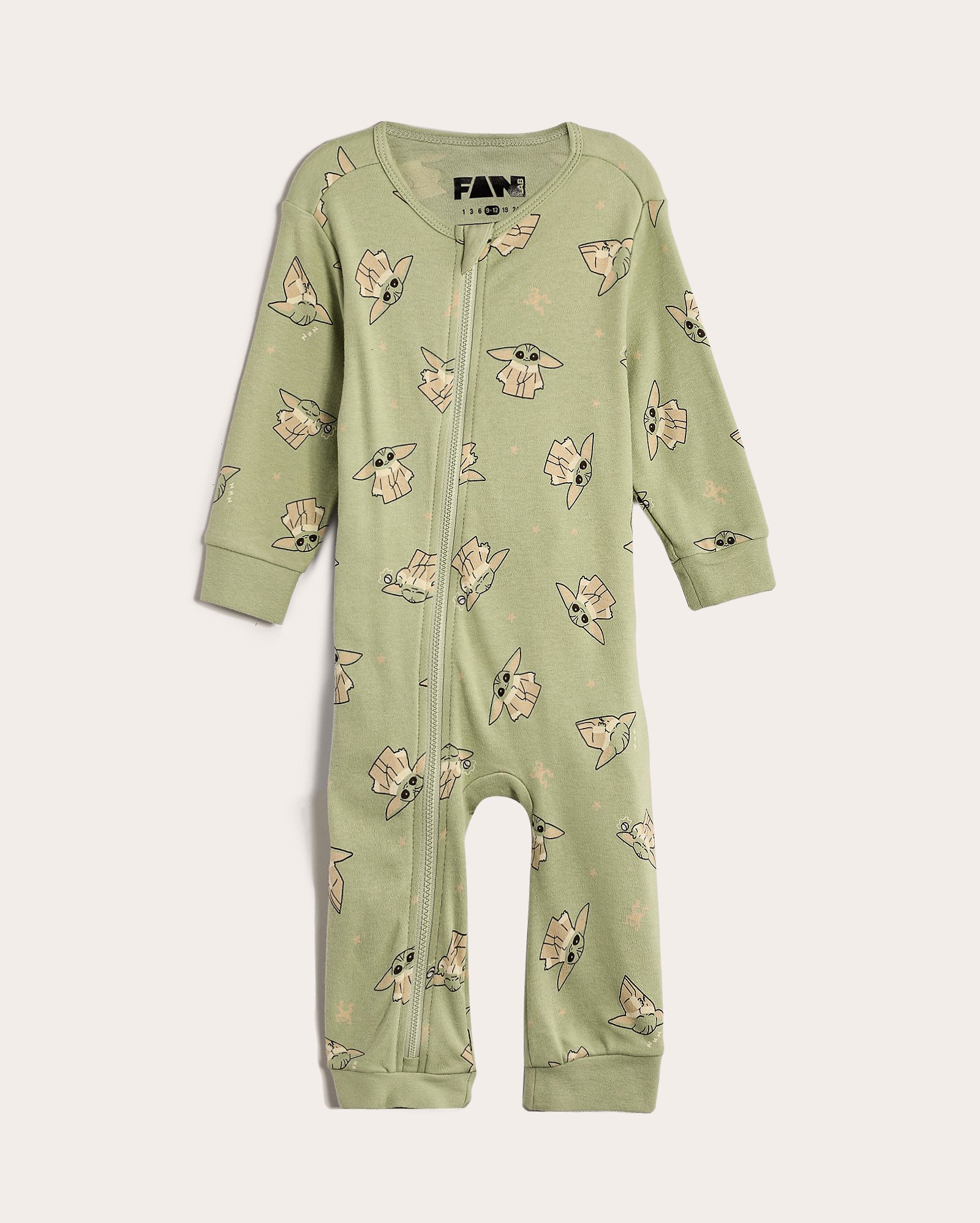 Macacão pijama bebê Grogu Star Wars verde | FANLAB