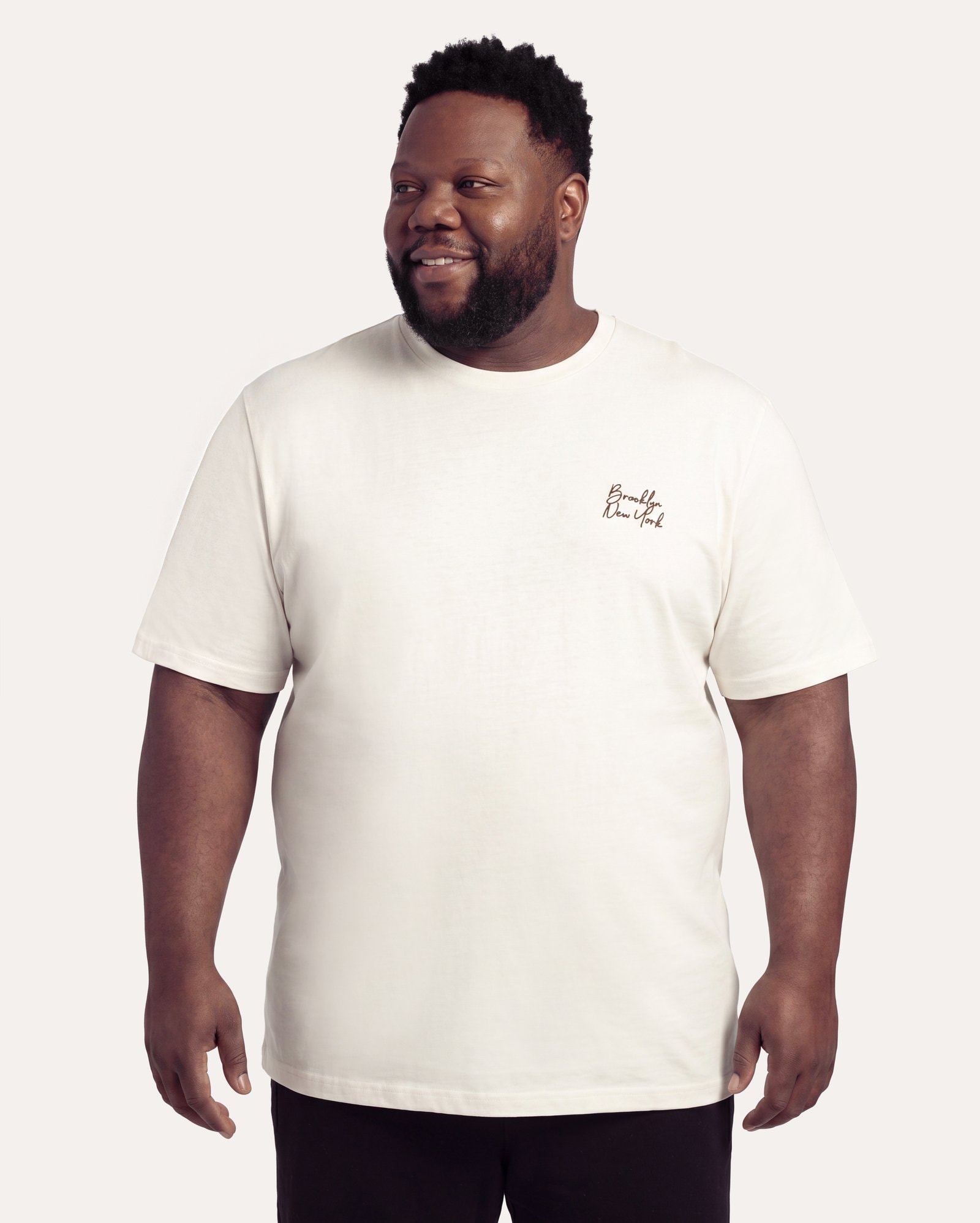 Camiseta plus size masculina suedine Brooklyn - branca — foto 5