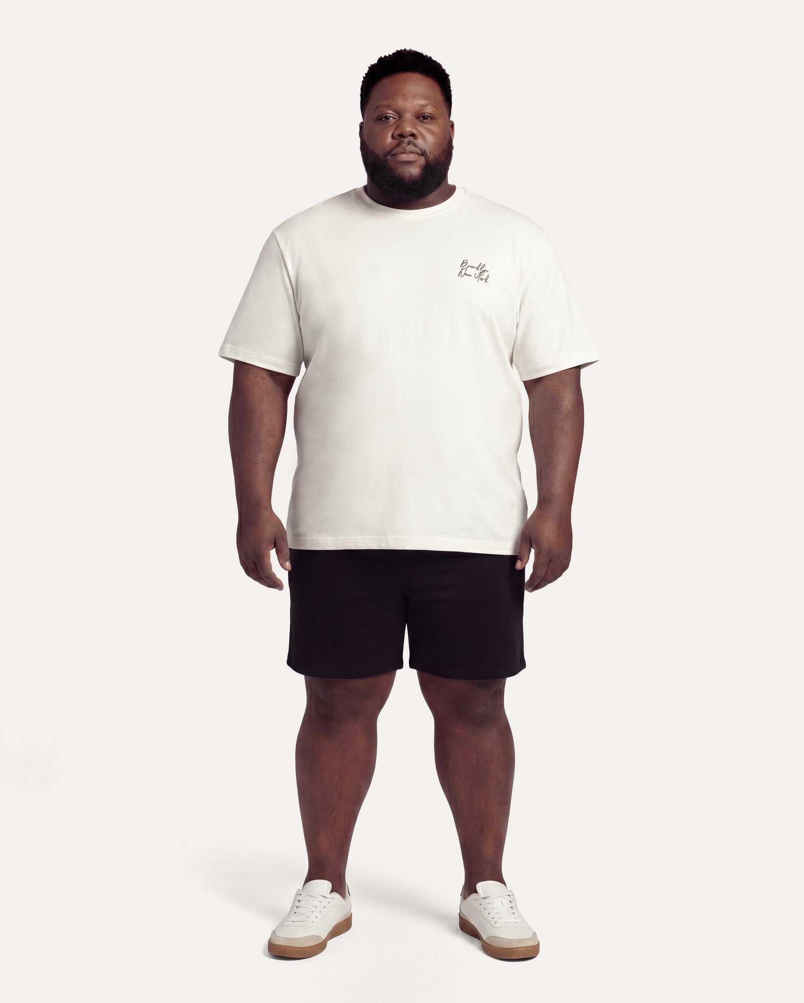 Camiseta plus size masculina suedine Brooklyn - branca — foto 3
