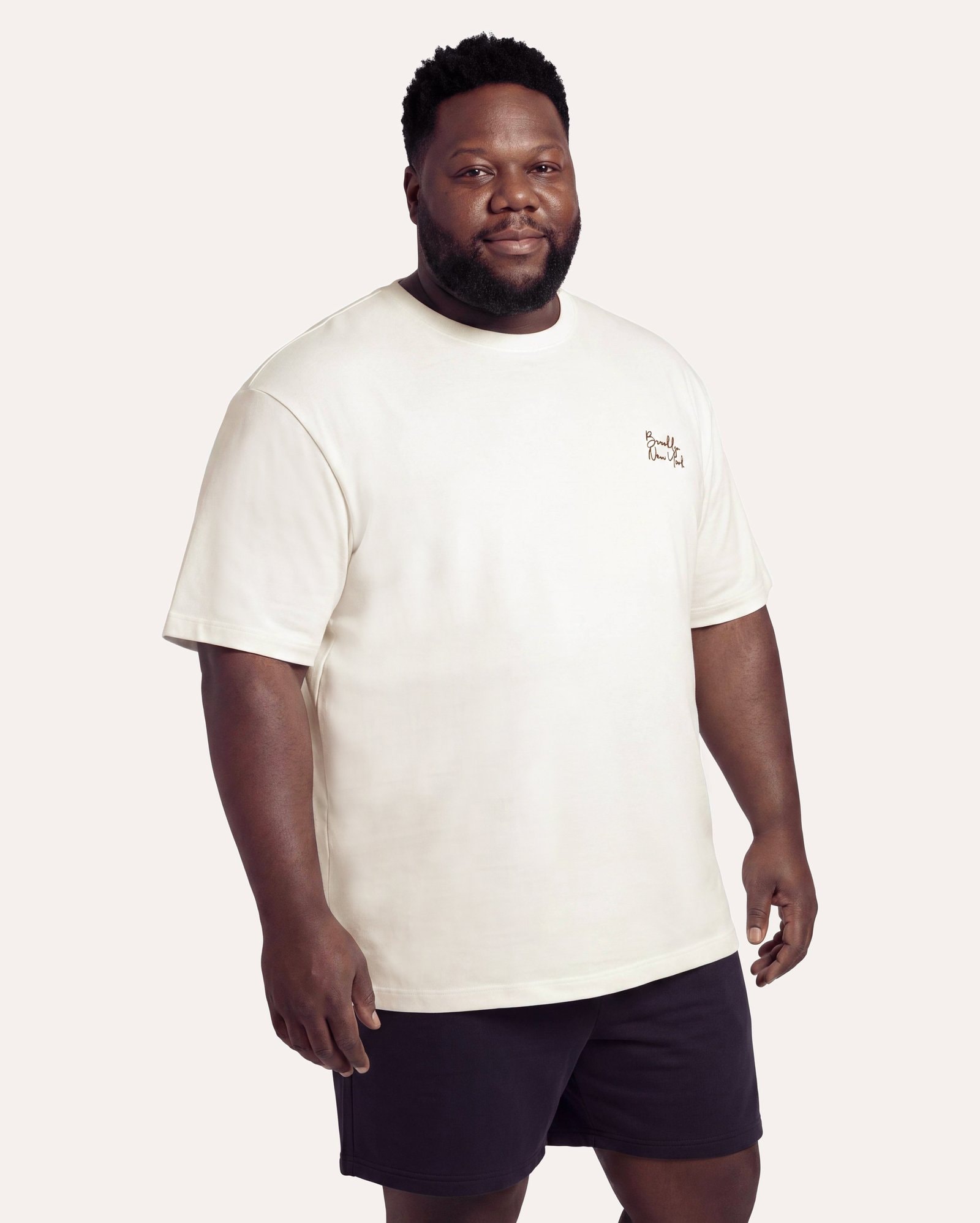 Camiseta plus size masculina suedine Brooklyn - branca — foto 2