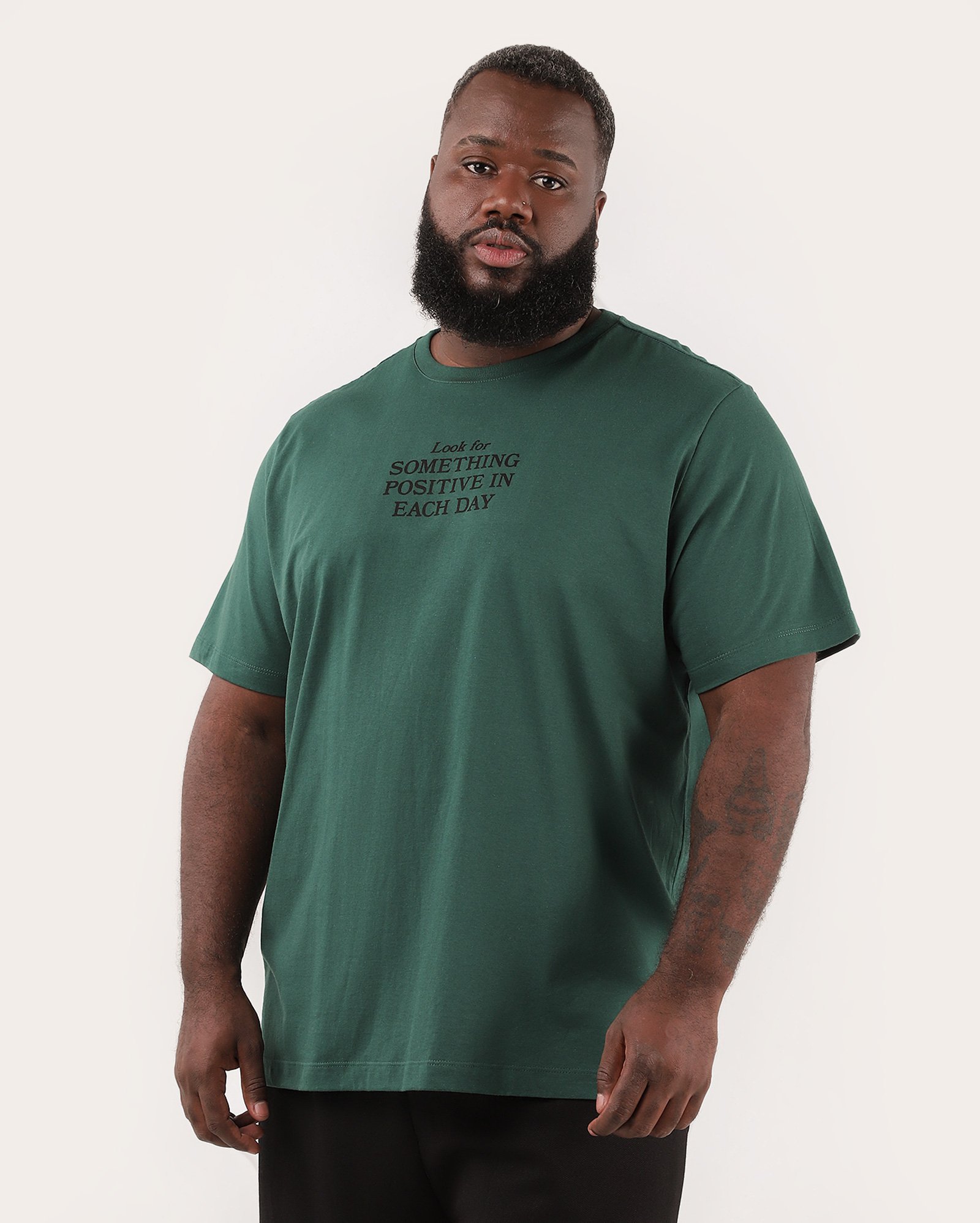 Camiseta plus size masculina regular positive verde | Original Plus by Riachuelo
