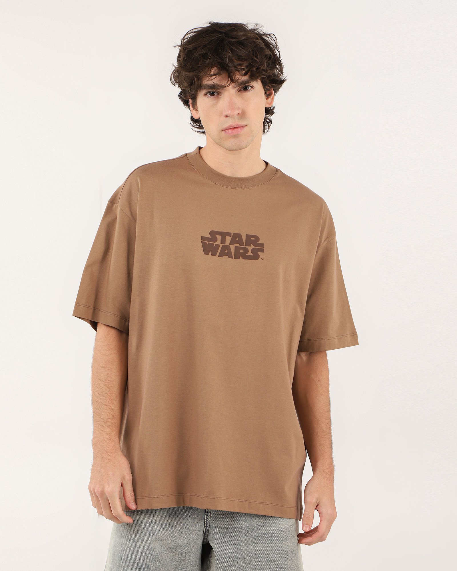 Camiseta masculina manga curta temática marrom | Star Wars