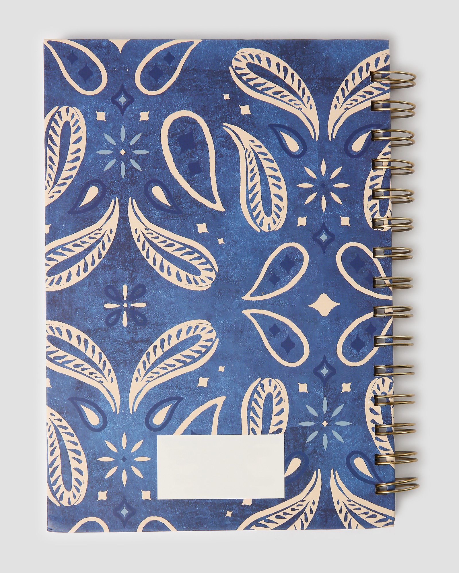 Caderno de anotações espiral estampa paisley azul | Accessori by Riachuelo