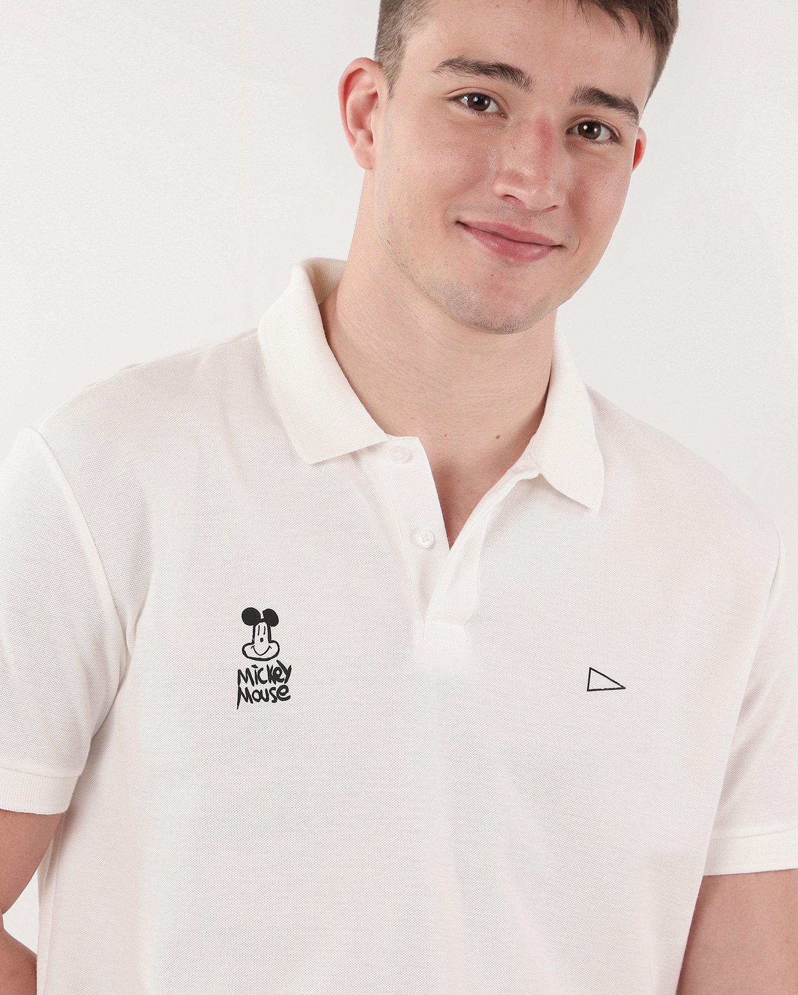 Camisa polo masculina piquet Mickey Extraimaginário - Branco | Disney