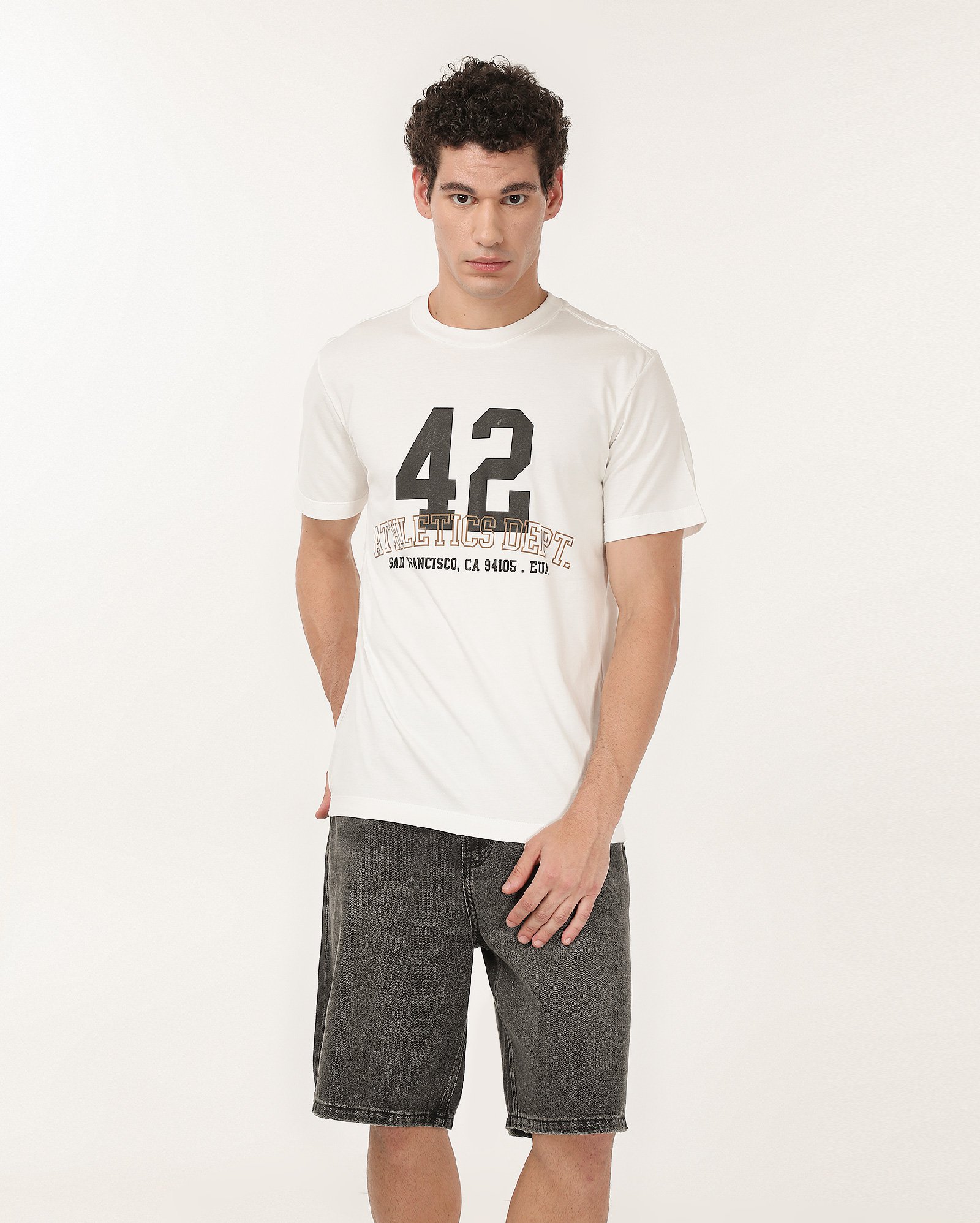 Camiseta masculina athletics 42 branca | Pool