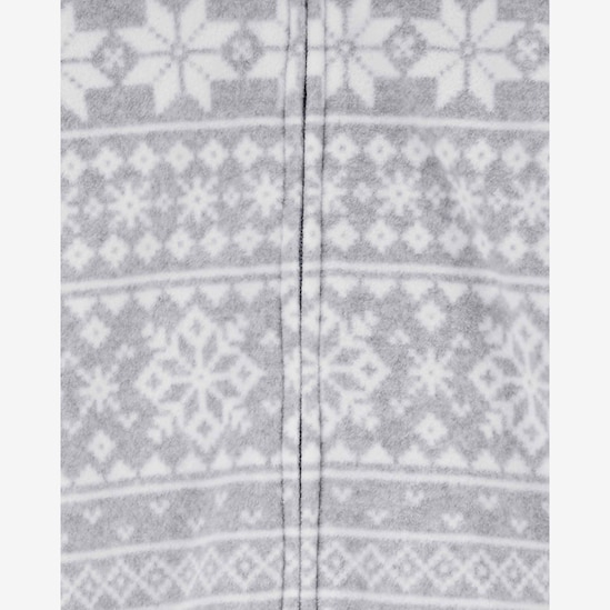 Macacão bebê fleece capuz sherpa neve cinza | Carter's