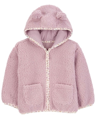 Casaco bebê de sherpa com capuz e orelhinhas rosa | Carter's