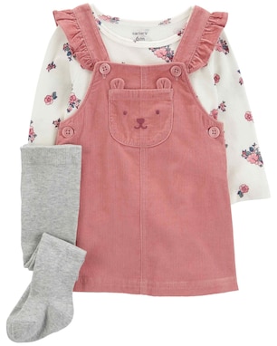 Salopete bebê 2 peças cotolê com meia calça multicor | Carter's