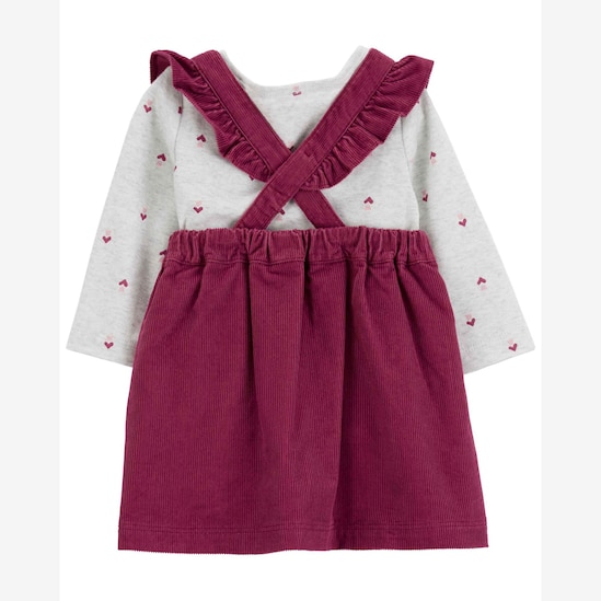 Salopete bebê 2 peças cotolê corações com meia-calça multicor | Carter's