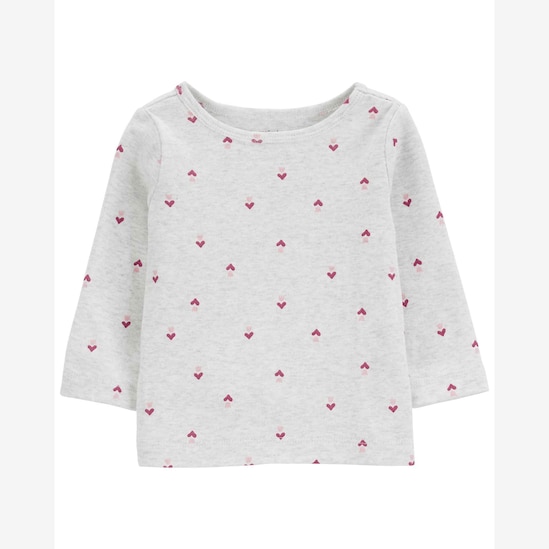 Salopete bebê 2 peças cotolê corações com meia-calça multicor | Carter's