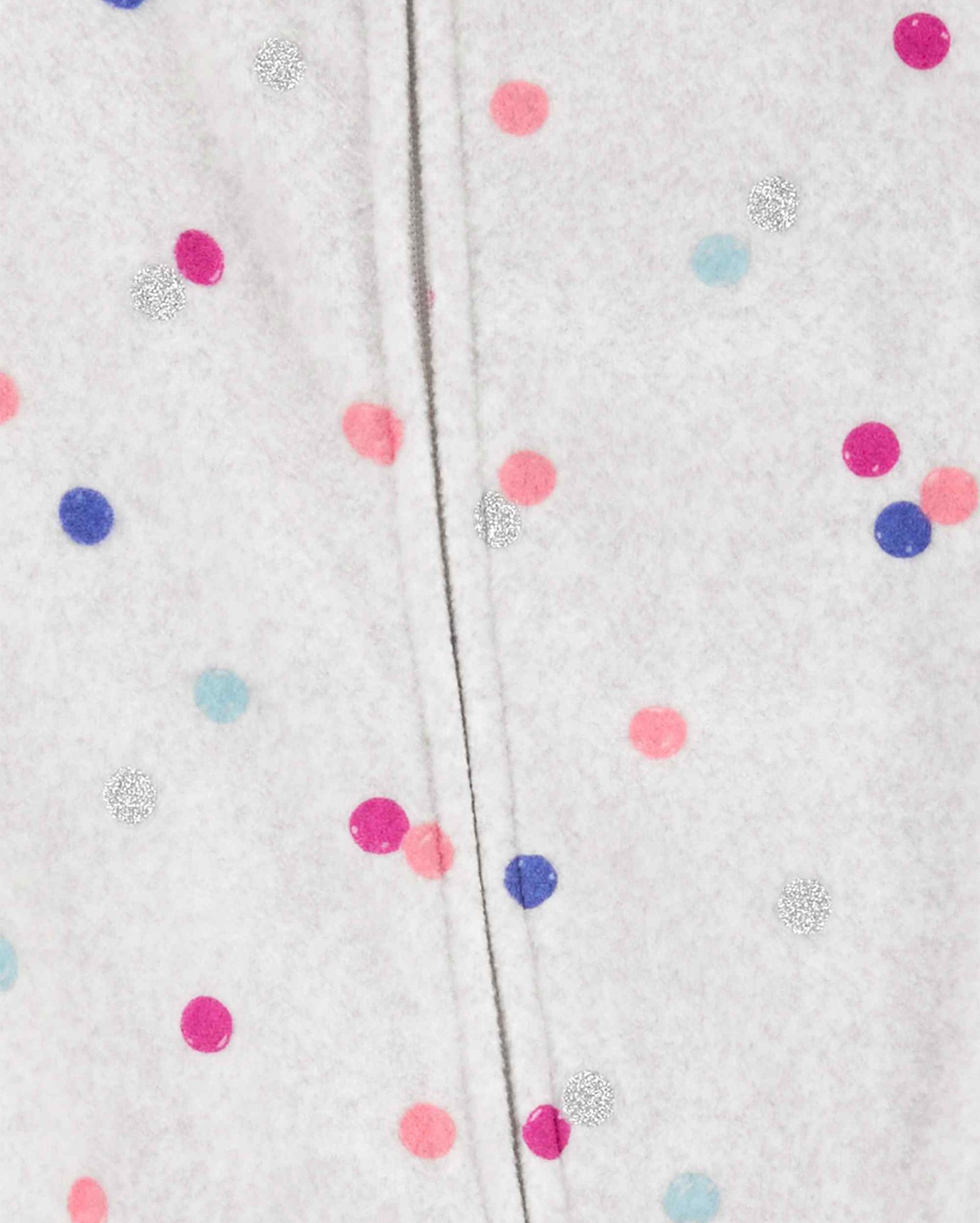 Macacão bebê de fleece poá cinza | Carter's
