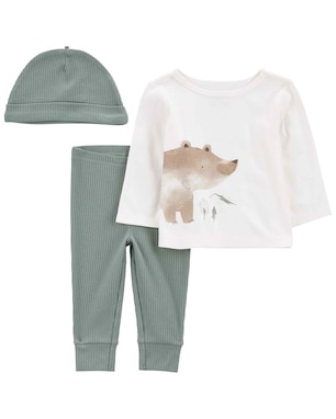 Conjunto longo bebê 2 peças e touca bichinho multicor | Carter's