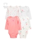 Kit body bebê 4 peças manga longa floral lettering multicor | Carter's