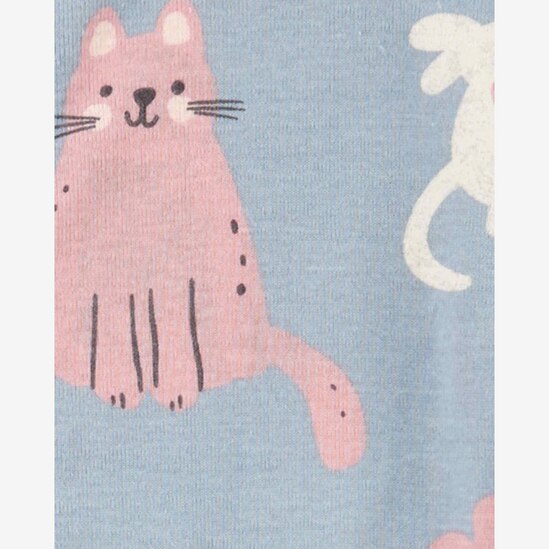 Macacão pijama bebê pézinhos gatinhos azul | Carter's