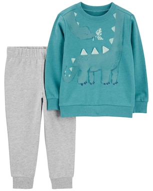 Conjunto longo de moletom infantil 2 peças dinossauro multicor | Carter's