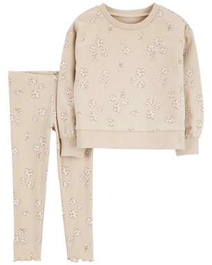 Conjunto longo de moletom infantil 2 peças floral | Carter's