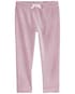 Calça infantil cós elástico canelada aveludada rosa | Carter's