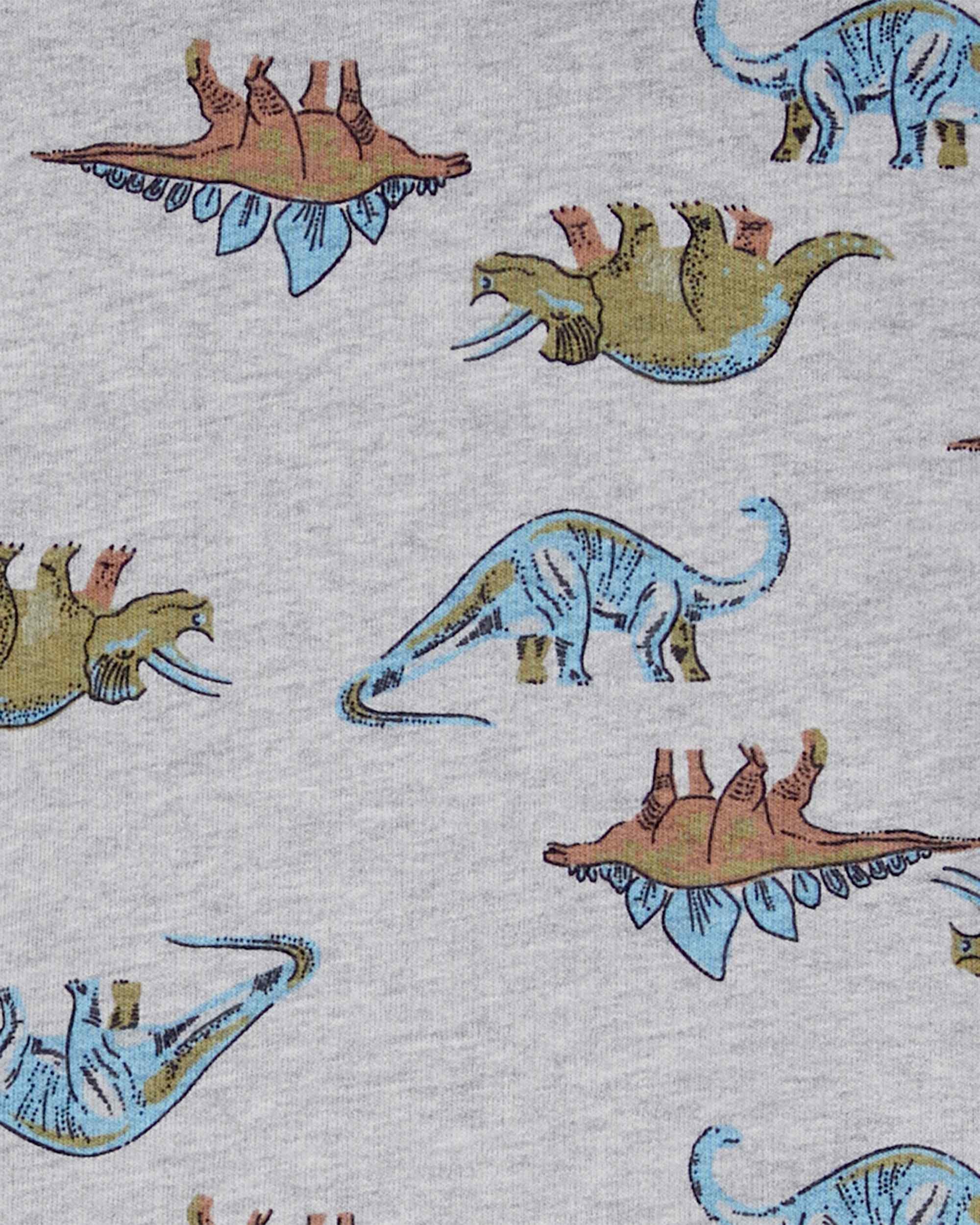 Conjunto longo de moletom infantil 2 peças capuz dinossauro cinza | Carter's