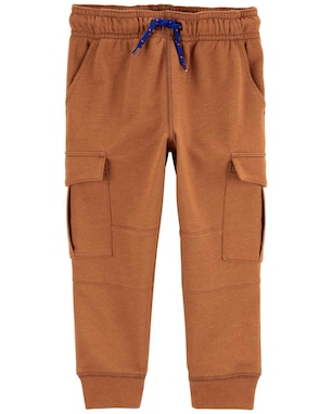 Calça de moletom bebê elástico bolsos cargo marrom | Carter's