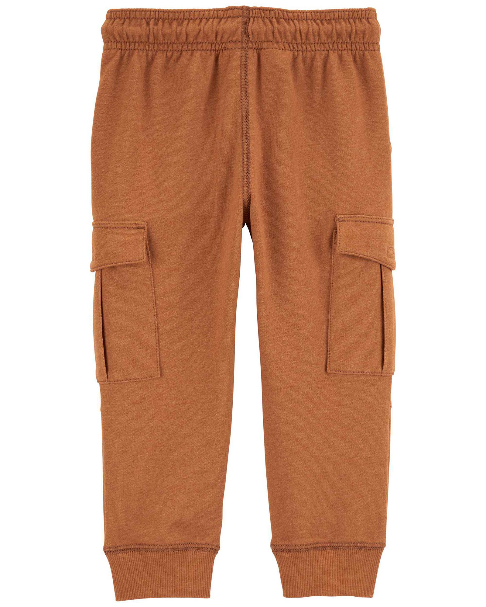 Calça de moletom bebê elástico bolsos cargo marrom | Carter's
