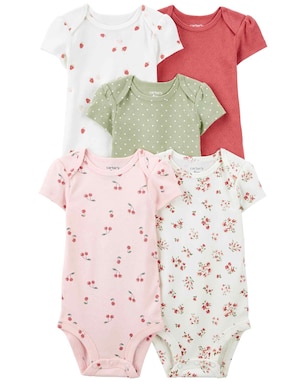 Kit body bebê 5 peças cerejas poá multicor | Carter's