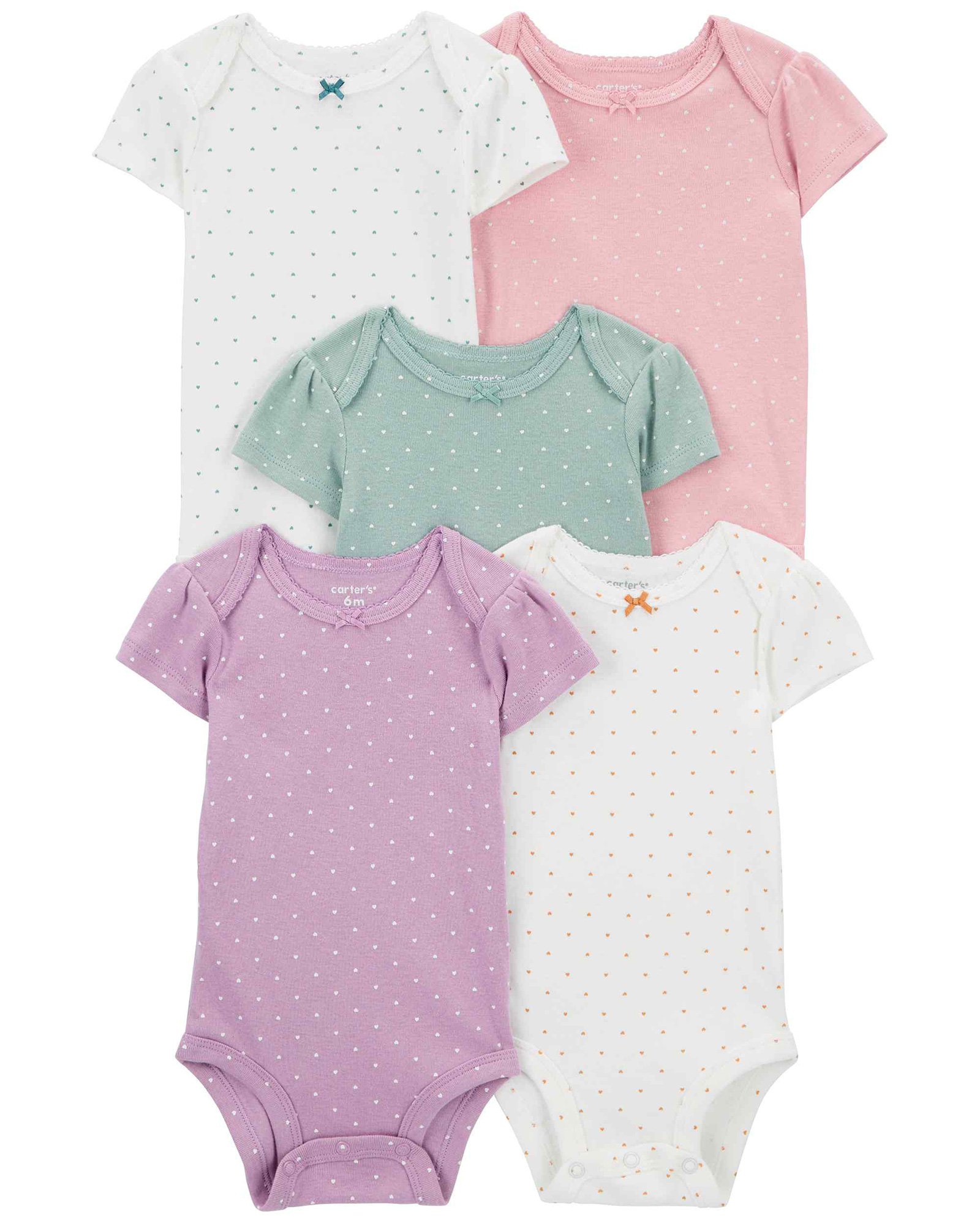 Kit body bebê 5 peças poá clássico multicor | Carter's
