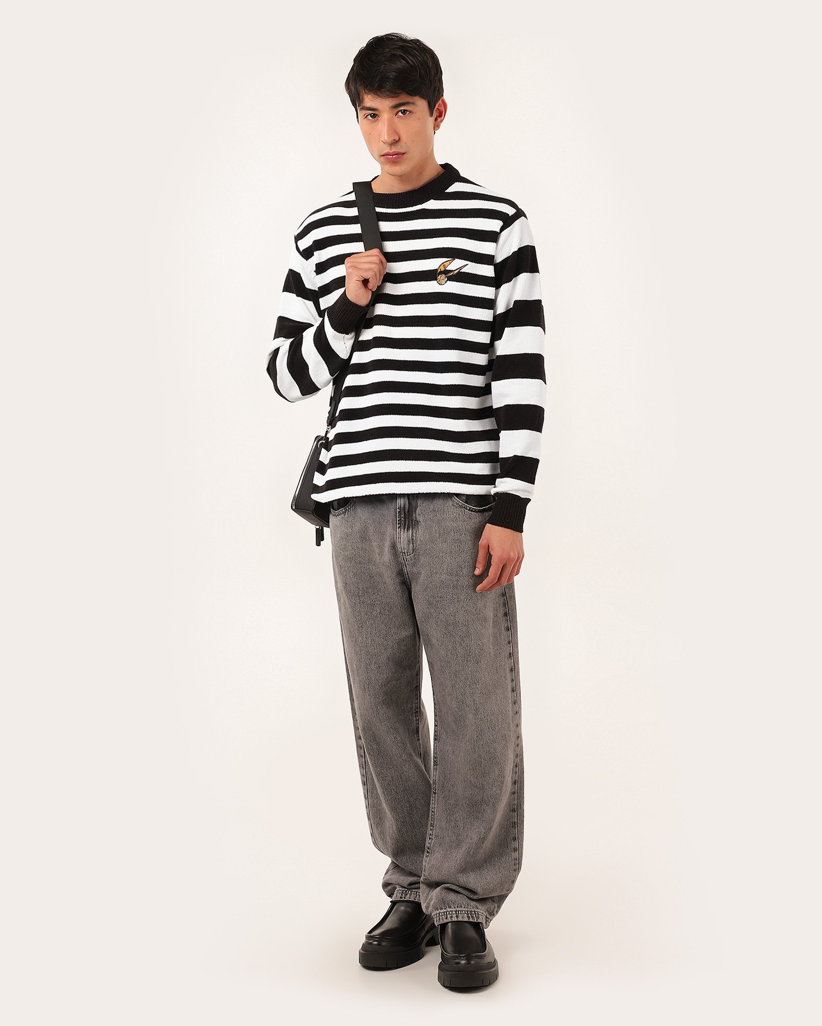 Suéter masculino em tricot Harry Potter listras | FANLAB