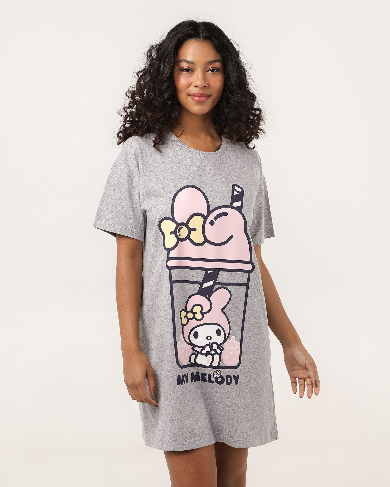 Riachuelo | Camisola curta My Melody milkshake cinza | Sanrio