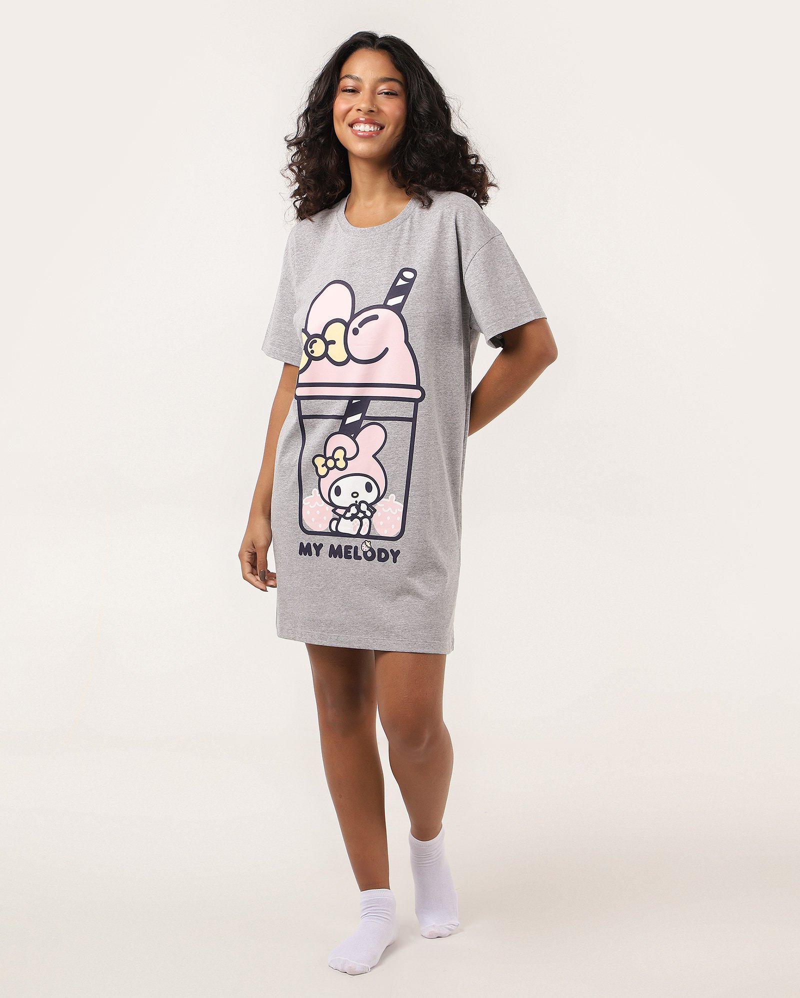 Camisola curta My Melody milkshake cinza | Sanrio