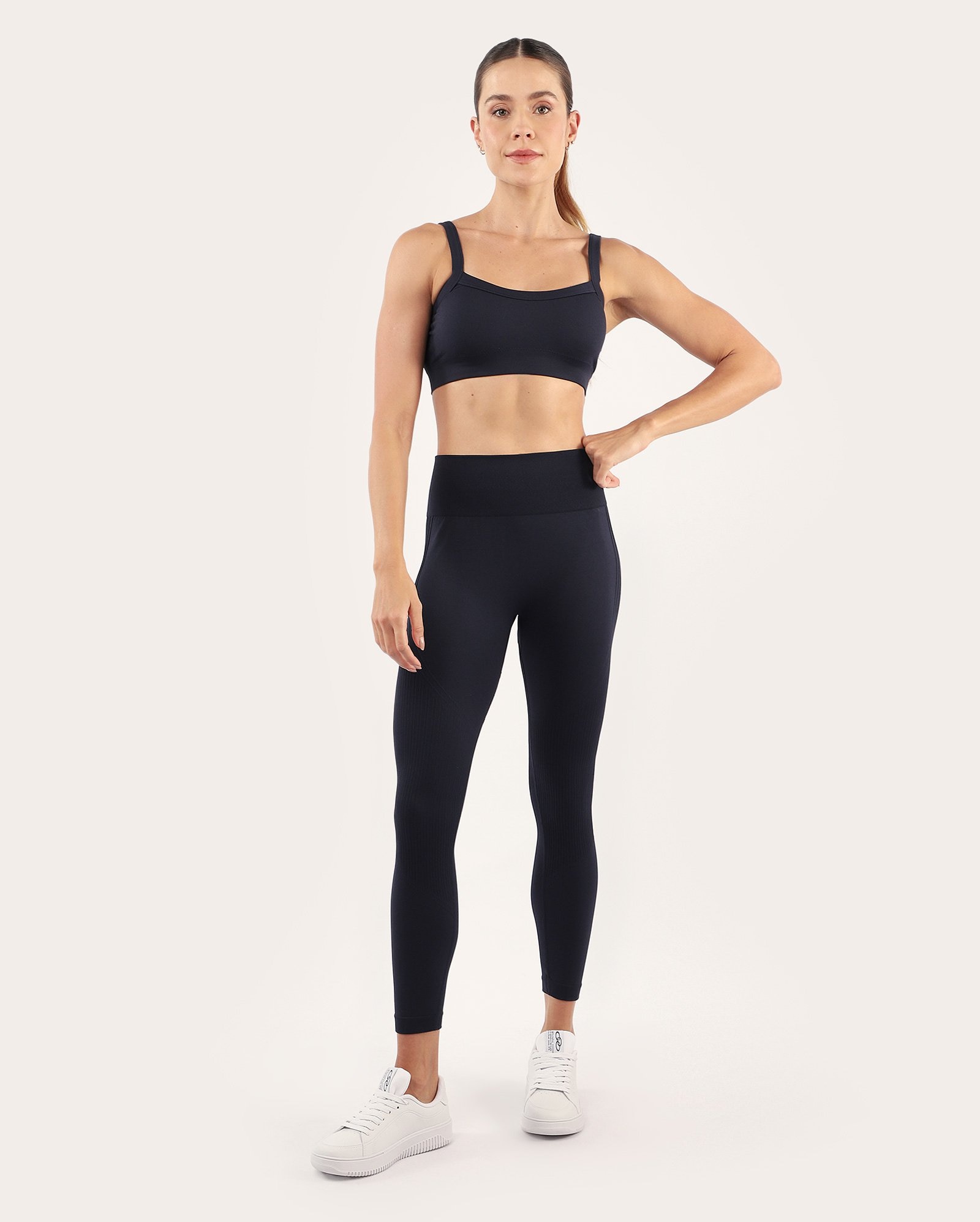 Calça legging feminina sem costura azul | Body Work