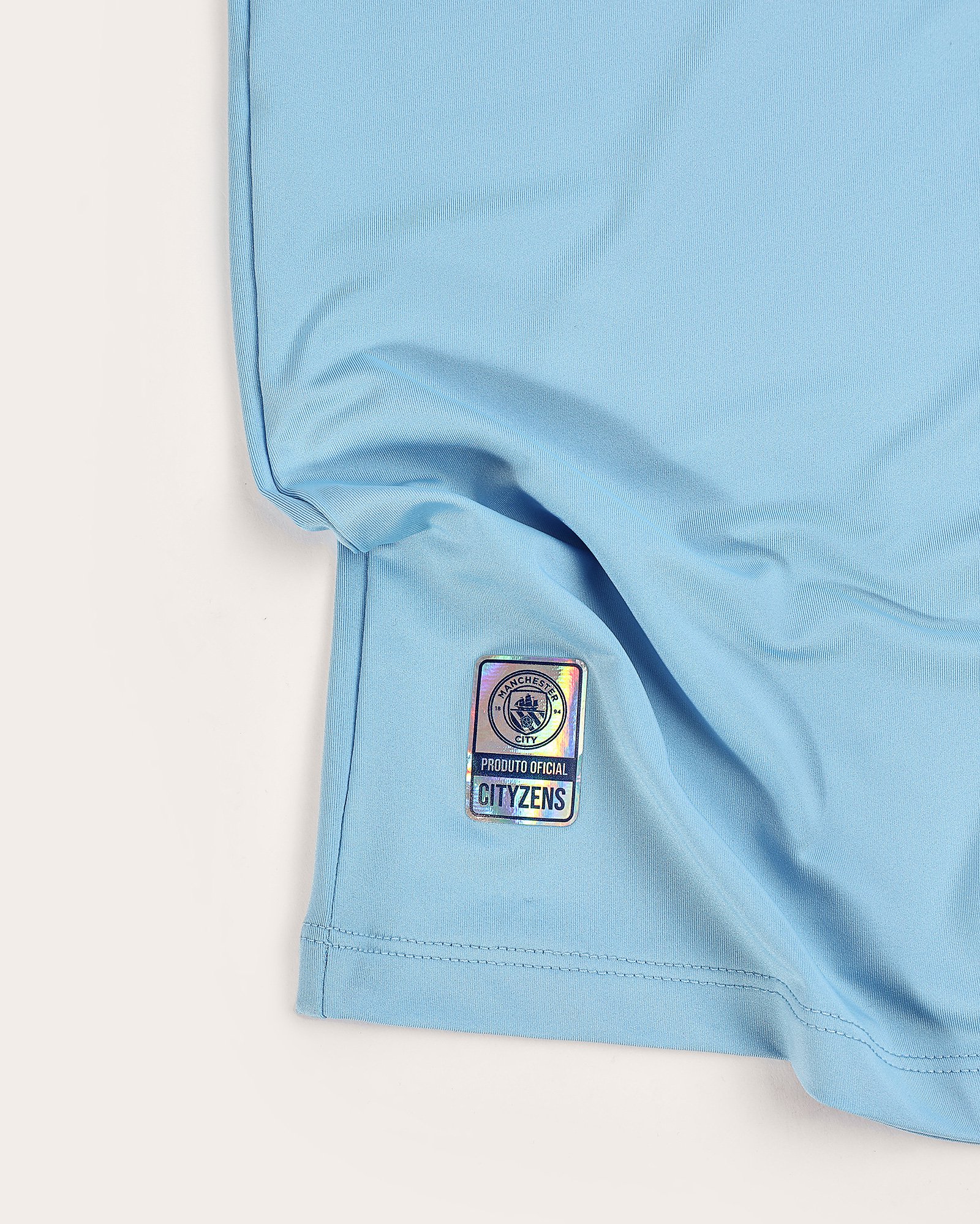 Camiseta juvenil futebol Manchester City gola v azul