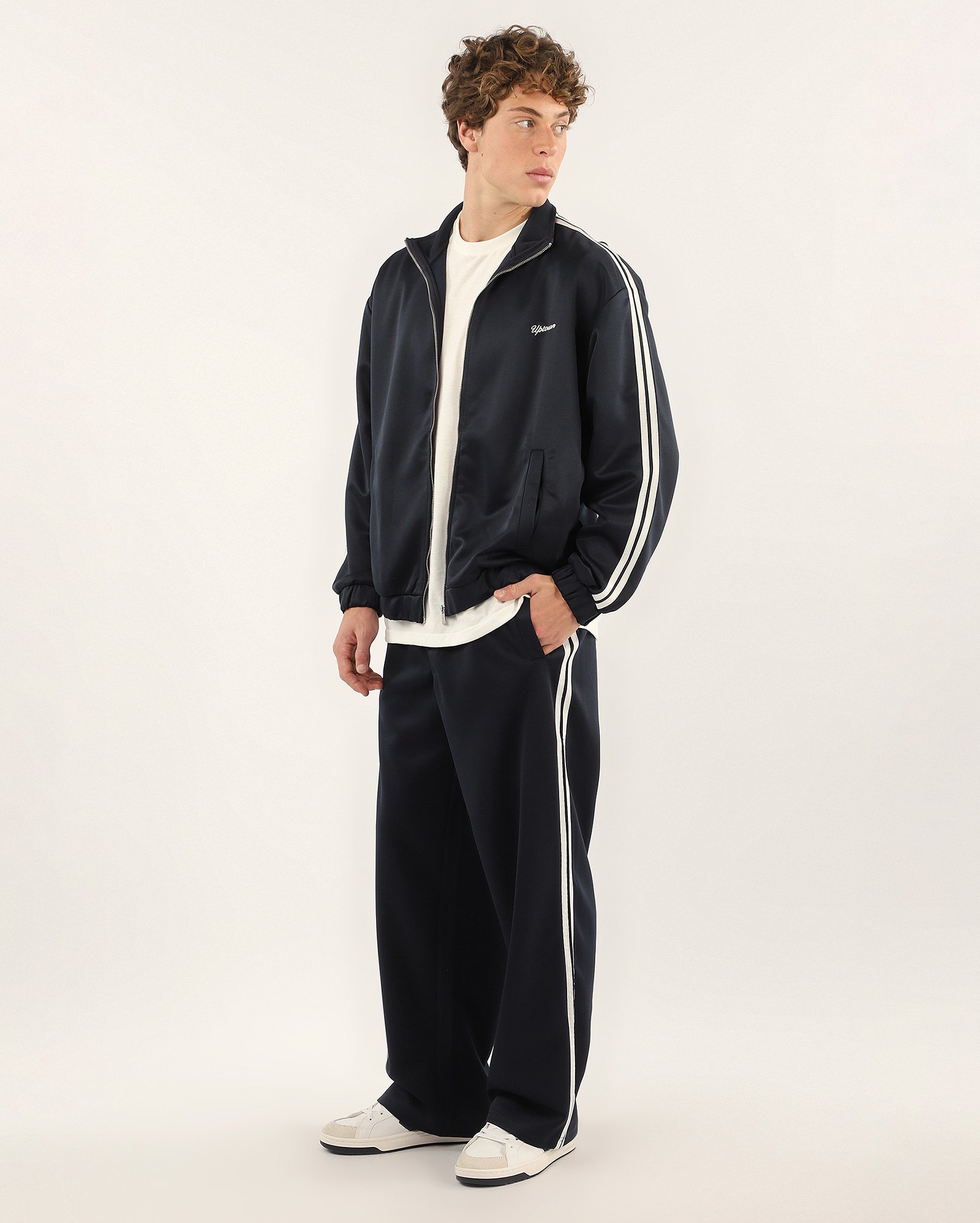 Jaqueta masculina relaxed com zíper Uptown - Azul Escuro