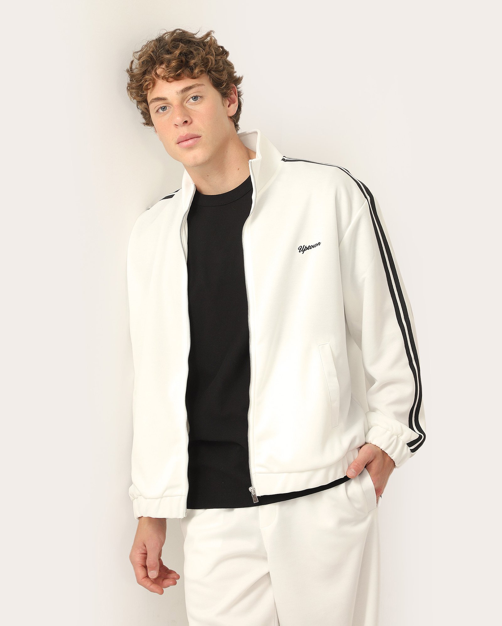 Jaqueta masculina relaxed com zíper Uptown - Branco