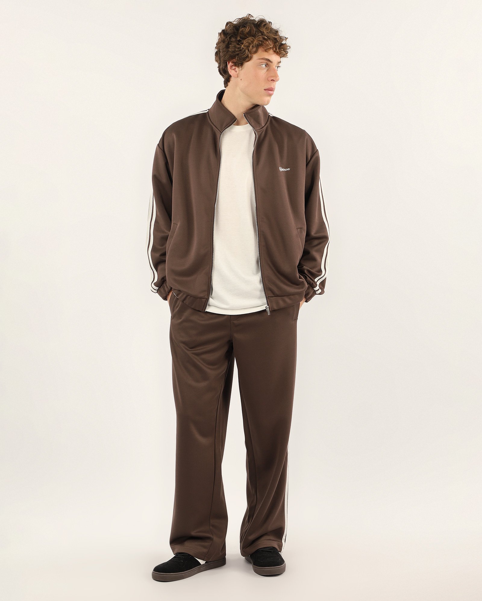 Jaqueta masculina relaxed com zíper Uptown - Marrom