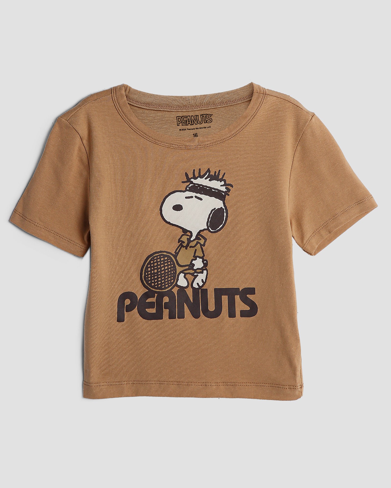Camiseta cropped juvenil Snoopy sports bege | Peanuts