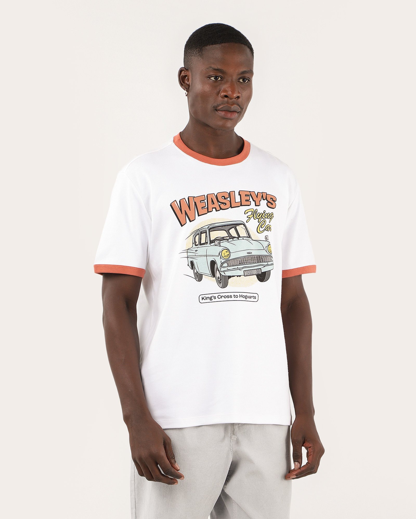 Camiseta masculina Harry Potter Weasley's branca | FANLAB