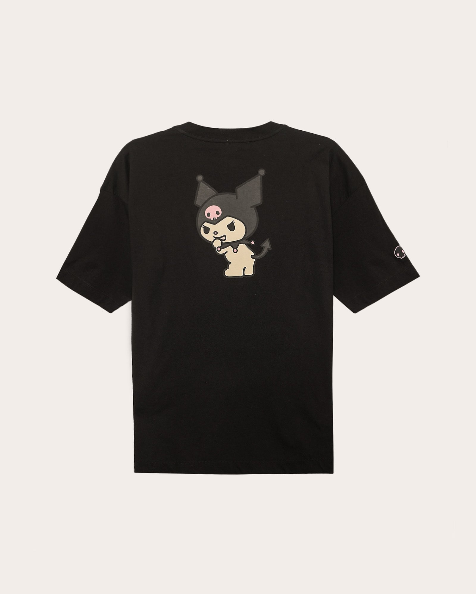 Camiseta juvenil oversized Hello Kitty Kuromi preta | FANLAB