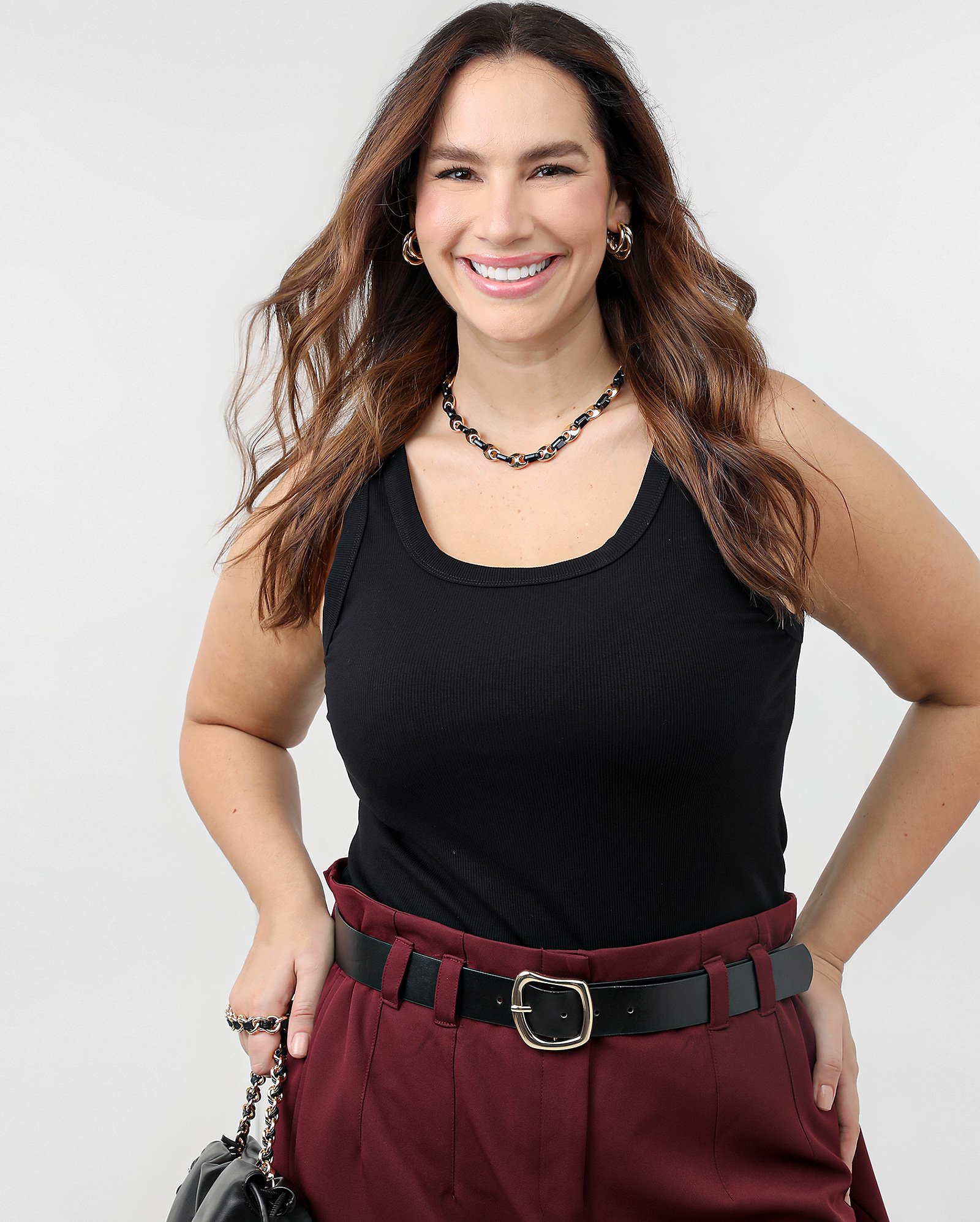 Regata plus size feminina canelada preta
