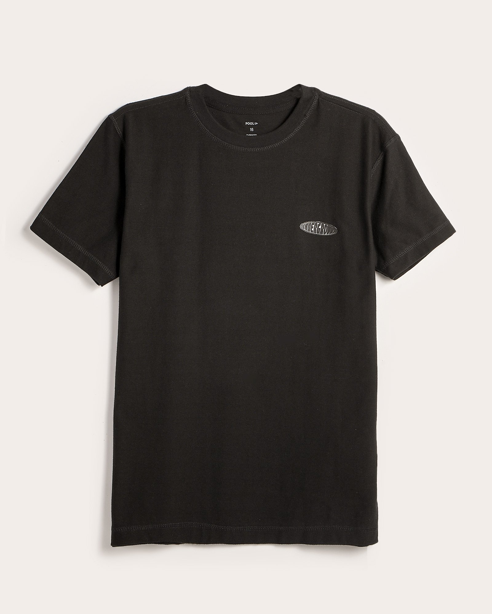 Camiseta juvenil oversized tag underground preta | Pool