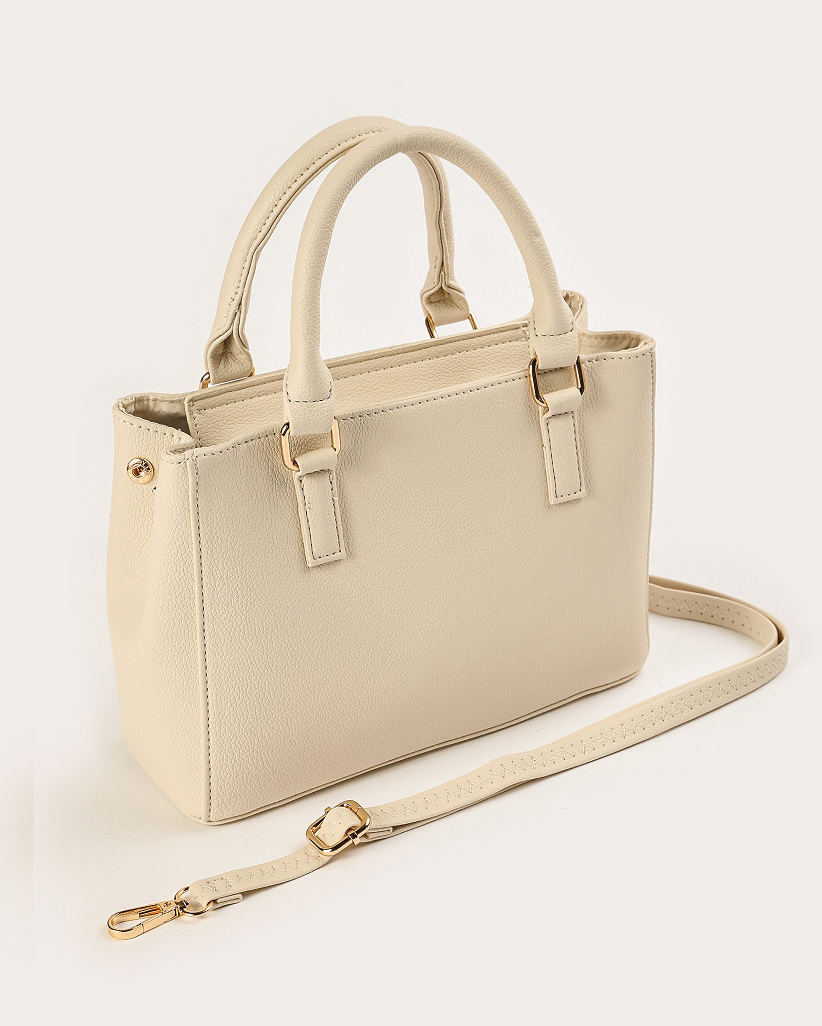 Bolsa feminina P tote poliuretano transversal - Off-white | Accessori by Riachuelo