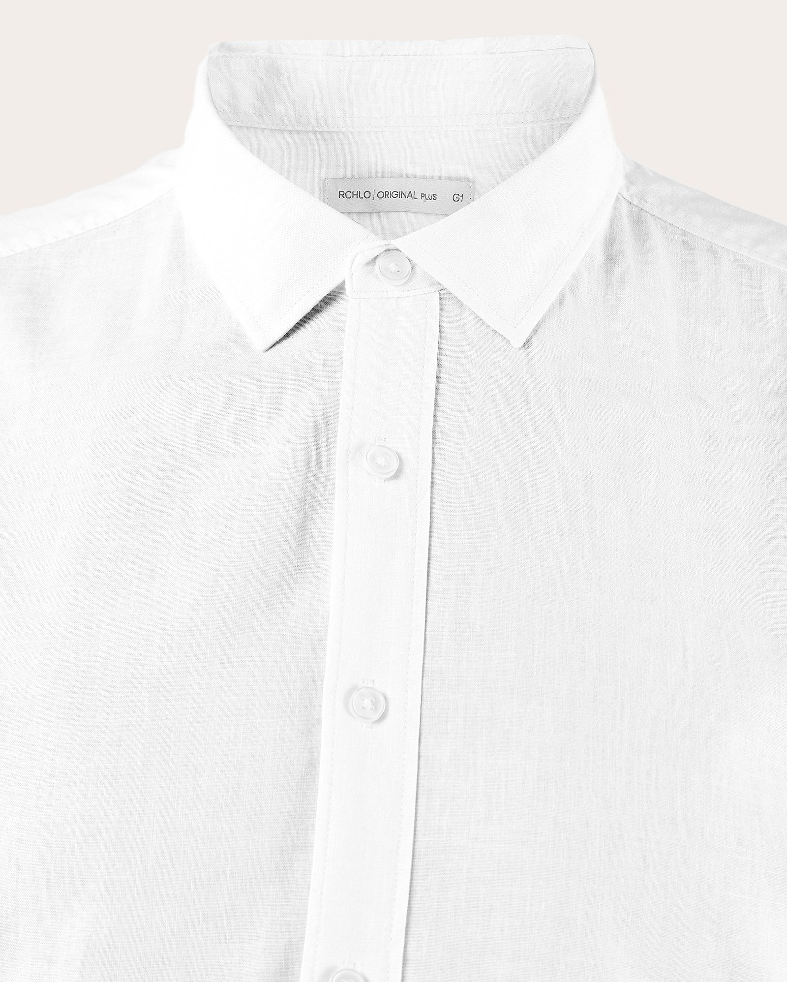 Camisa plus size masculina em viscolinho - Off-white