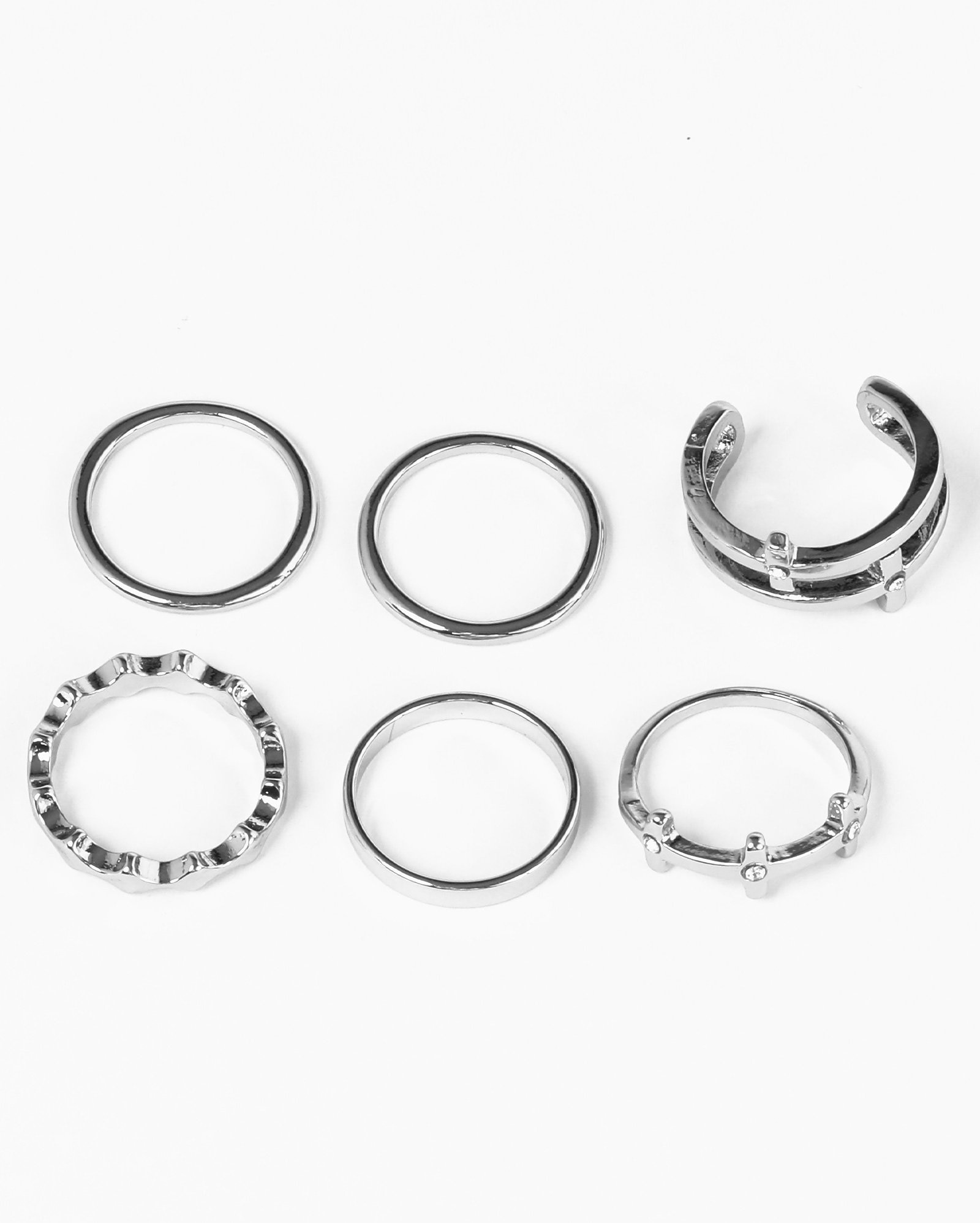 Kit anéis 6 peças elaborados com pedraria prata | Accessori by Riachuelo
